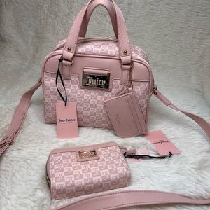 Juicy Couture Miss Juicy  Satchel & Miss Juicy Double Medium Zip Around Wallet